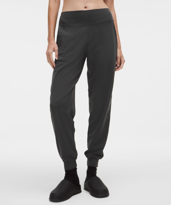 شلوار جاگر زنانه لولولمون مدل Slim Fit Mid-Rise رنگ خاکستری گرافیتی